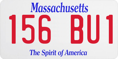 MA license plate 156BU1