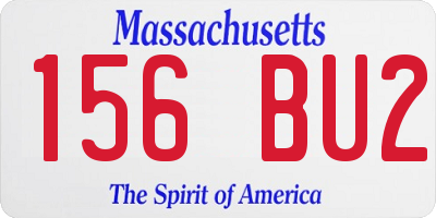 MA license plate 156BU2