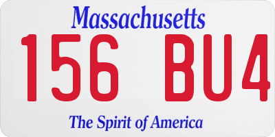 MA license plate 156BU4