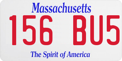 MA license plate 156BU5
