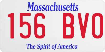 MA license plate 156BV0