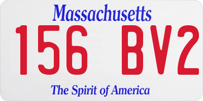 MA license plate 156BV2
