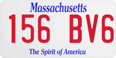 MA license plate 156BV6
