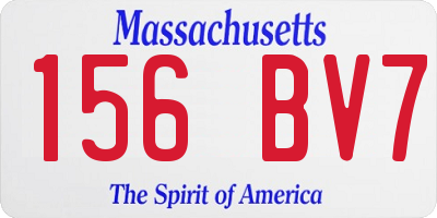 MA license plate 156BV7