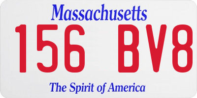 MA license plate 156BV8