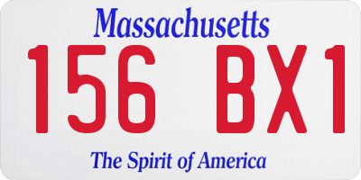 MA license plate 156BX1