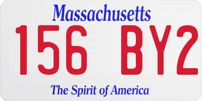 MA license plate 156BY2