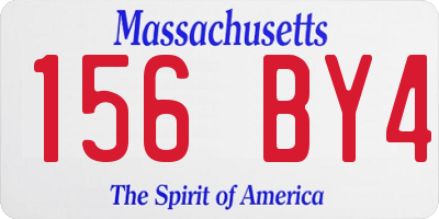 MA license plate 156BY4