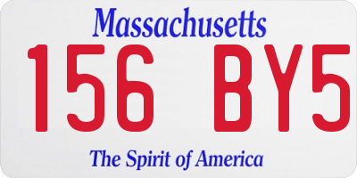 MA license plate 156BY5