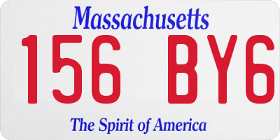MA license plate 156BY6