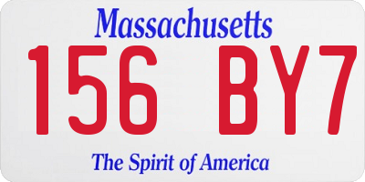 MA license plate 156BY7
