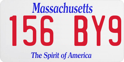 MA license plate 156BY9