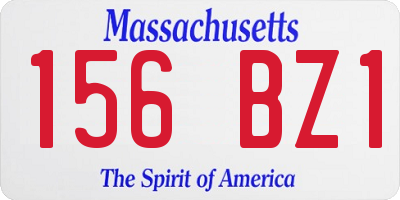 MA license plate 156BZ1