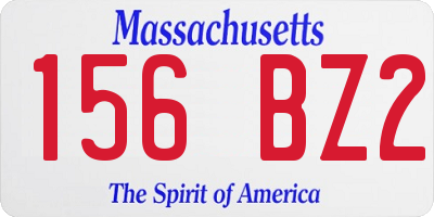 MA license plate 156BZ2