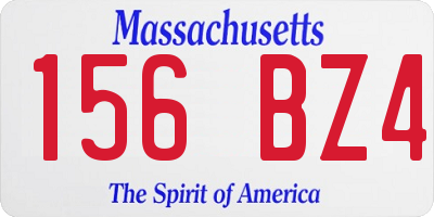 MA license plate 156BZ4
