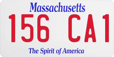 MA license plate 156CA1
