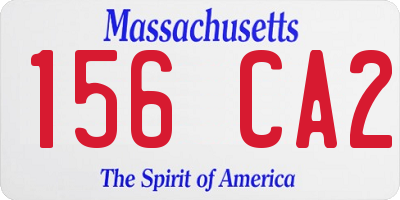 MA license plate 156CA2