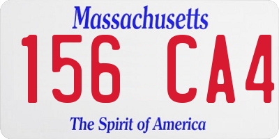 MA license plate 156CA4