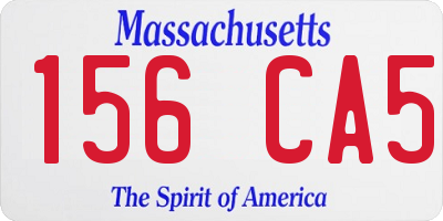 MA license plate 156CA5