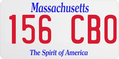MA license plate 156CB0