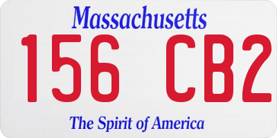 MA license plate 156CB2