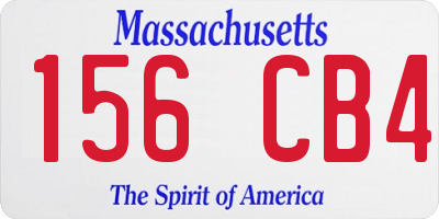 MA license plate 156CB4