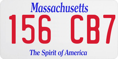 MA license plate 156CB7