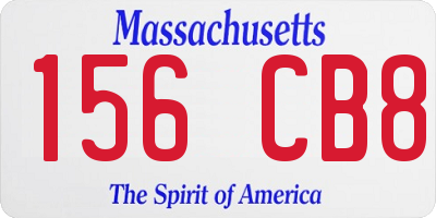 MA license plate 156CB8