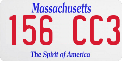 MA license plate 156CC3