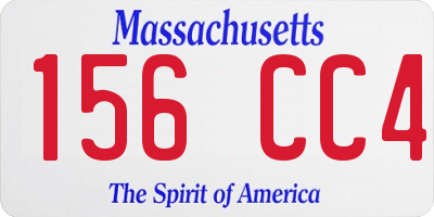 MA license plate 156CC4