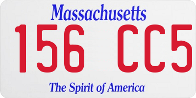 MA license plate 156CC5