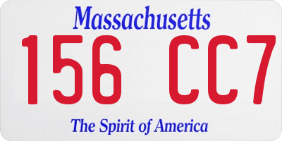 MA license plate 156CC7
