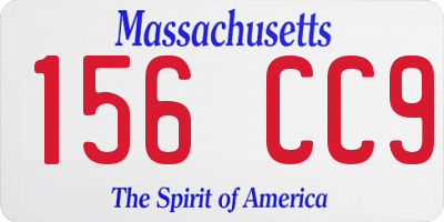 MA license plate 156CC9