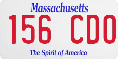 MA license plate 156CD0