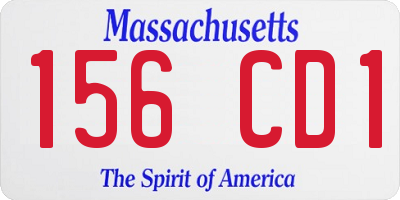 MA license plate 156CD1