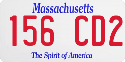 MA license plate 156CD2