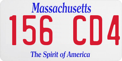 MA license plate 156CD4