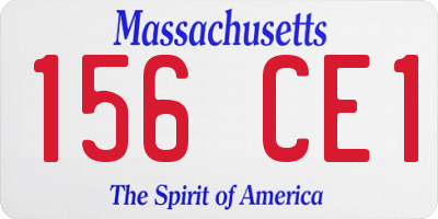 MA license plate 156CE1