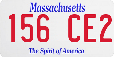 MA license plate 156CE2