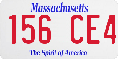 MA license plate 156CE4