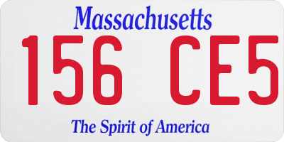 MA license plate 156CE5
