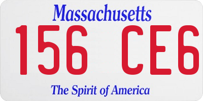 MA license plate 156CE6