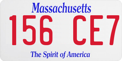 MA license plate 156CE7