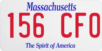 MA license plate 156CF0