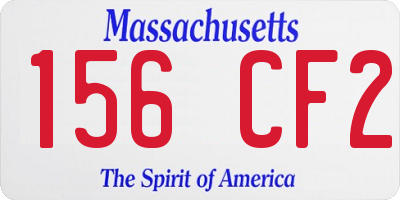 MA license plate 156CF2