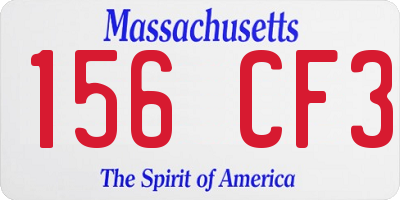 MA license plate 156CF3