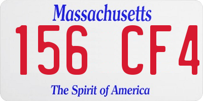 MA license plate 156CF4