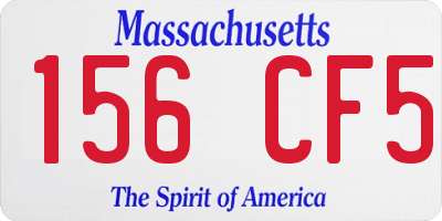 MA license plate 156CF5