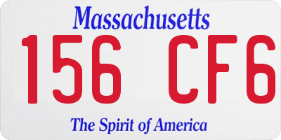 MA license plate 156CF6