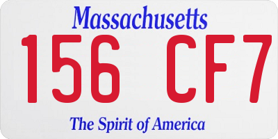 MA license plate 156CF7
